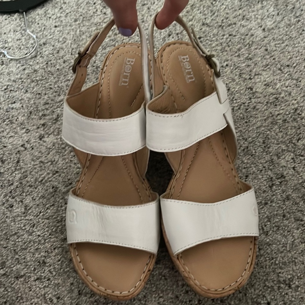 BORN wedges, worn once. very comfy but too tall